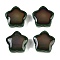 Two Tone Glass Beads, Star, Temperature Sensing Color Changing Beads, Black, 14x14.5x5mm, Hole: 1.2mm