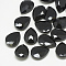 Pointed Back Glass Rhinestone Cabochons, Faceted, teardrop, Jet, 14x10x4.5mm