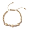 Adjustable Acrylic Shell Shape Braided Bead Bracelet, BurlyWood, Inner Diameter: 2-3/8~3-1/4 inch(6.1~8.25cm)