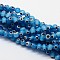 Handmade Evil Eye Lampwork Round Bead Strands, Dodger Blue, 6mm, Hole: 1mm, about 65pcs/strand, 14.17 inch