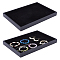 Rectangle MDF Jewelry Trays for Earrings, Rings, Necklaces, with Velvet Inside, Black, 24x35x3.1cm