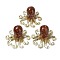 Octopus Resin Figurines, Reiki Gold Foil Natural Red Jasper Chips Inside for Home Office Desk Decoration, 101x97x44mm