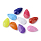 Opaque Acrylic Pendants, Faceted, teardrop, Mixed Color, 20x12x5mm, Hole: 2mm, about 850pcs/500g