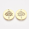 201 Stainless Steel Pendants, Laser Cut Pendants, Flat Round with Tree, Golden, 16x1mm, Hole: 1.5mm