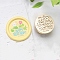 Golden Tone Wax Seal Brass Stamp Heads, for Wax Seal Stamp, Happy Birthday Series, Flower, 24x14mm, Hole: 7mm