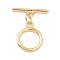 Rack Plating Brass Toggle Clasps, Long-Lasting Plated, Ring, Real 18K Gold Plated, Ring: 19.5x15.5x2mm, Hole: 2.5mm, Bar: 22x6x2mm, Hole: 2.5mm