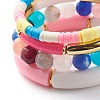 Handmade Polymer Clay Heishi Beads Stretch Bracelets Set BJEW-JB07445-4