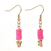 Polymer Clay Heishi Beads Dangle Earrings EJEW-JE04456-01-1
