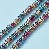 1 Strand Rainbow Color Electroplate Non-magnetic Synthetic Hematite Beads Strands G-FS0001-87-1