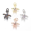 Brass Micro Pave Cubic Zirconia Charms ZIRC-I032-54-1