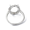 Adjustable 925 Sterling Silver Ring Components STER-K179-42P-3