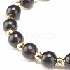 Natural Wood & Stone Round Beaded Stretch Bracelet BJEW-JB07817-7