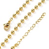 Rack Plating Brass Ball Chain Necklaces for Women NJEW-A035-04G-02-4