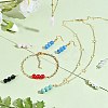 10Pcs Triple Shell Pearl Round Beaded Connector Charms PALLOY-SW00003-10-5