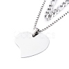 304 Stainless Steel Double Layer Necklaces NJEW-M181-12P-2