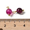 Dyed Natural Agate Round Charms with Real 18K Gold Plated Brass Loops KK-P242-09A-G02-3