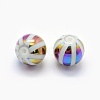 Opaque Spray Painted Glass Beads LAMP-P050-F03-8mm-2