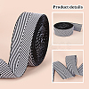 PandaHall Elite Polyester Jacquard Herringbone Ribbons OCOR-PH0002-90B-4