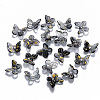 Two Tone Transparent Spray Painted Glass Charms X-GLAA-T016-22E-1