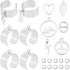 Unicraftale DIY Charm Cuff Ring Making Kit DIY-UN0003-69-1