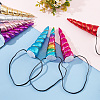 GOMAKERER 8Pcs 8 Colors Polyester Unicorn Horn Ear Elastic Headband OHAR-GO0001-01-4