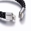 Leather Braided Cord Bracelets BJEW-E345-14A-P-3