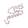 Cubic Zirconia Heart Link Chain Lariat Necklace NJEW-E074-07-2