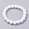 Natural Mashan Jade Beaded Stretch Bracelet BJEW-P207-34-8mm-1