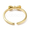 Rack Plating Bowknot Brass Open Cuff Ring for Women KK-B092-39G-3