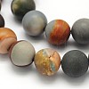 Frosted Round Natural Polychrome Agate Beads Strands G-N0166-67-4mm-2