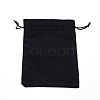 Rectangle Linen Craft Drawstring Bag ABAG-WH0031-02-1