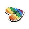 Rainbow/Pride Flag Theme Single Printed Aspen Wood Pendants WOOD-G014-21-4