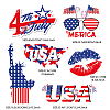USA Pattern PET Heat Transfer Film Logo Stickers Set DIY-WH0230-025-2