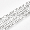 Brass Coated Iron Figaro Chain Necklace Making MAK-T006-03P-2