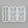 Letter M & Heart Straw Topper Silicone Molds Decoration X-DIY-J003-17-3