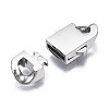 304 Stainless Steel Box Clasps STAS-S080-03A-P-4