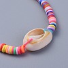 Handmade Polymer Clay Heishi Beads Braided Bracelets BJEW-JB04318-05-3