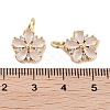 Brass Micro Pave Cubic Zirconia Charms KK-C051-01G-02-3