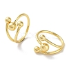 Brass Open Cuff Rings for Women RJEW-E292-14G-1