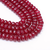 Faceted Rondelle Dyed Natural White Jade Bead Strands X-G-R343-4x6-07-1