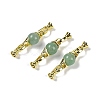 Natural Green Aventurine with Brass Fold Over Clasps G-G141-03G-10-1