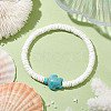 Summer Beach Sea Turtle Dyed Synthetic Turquoise Bead Bracelets BJEW-JB10313-01-2