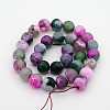 Natural Weathered Agate Faceted Round Beads Strands G-A134-02F-8mm-2