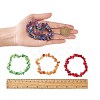 7Pcs 7 Colors Unisex Chip Natural & Synthetic Gemstone Beaded Stretch Bracelets BJEW-SZ0001-017-5