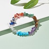 Natural & Synthetic Mixed Stone Chips Beads Stretch Bracelet BJEW-AL00003-20-3