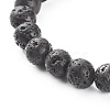 Natural Lava Rock Round Beads Essential Oil Anxiety Aromatherapy Bracelets X1-BJEW-JB06921-9