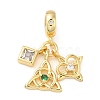 Rack Plating Brass with Cubic Zirconia Pendants KK-Q784-21G-1