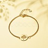 201 Stainless Steel Tree of Life Link Bracelet with 304 Stainless Steel Box Chains for Women BJEW-JB08281-01-2