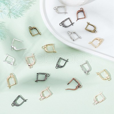 CHGCRAFT 32Pcs 8 Colors Brass Hoop Earring Findings KK-CA0003-50-1