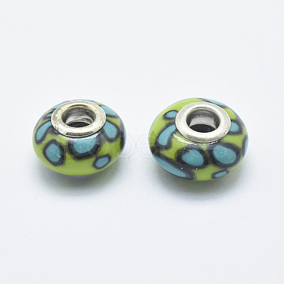 Handmade Polymer Clay European Beads CLAY-K002-C13-1